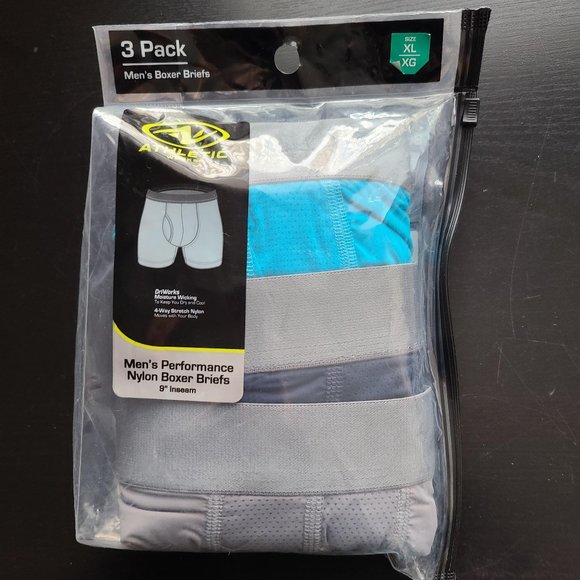 Athletic Works Men's Performance Stretch Nylon Boxer Briefs, 3 Pack Size XL - Picture 1 of 11